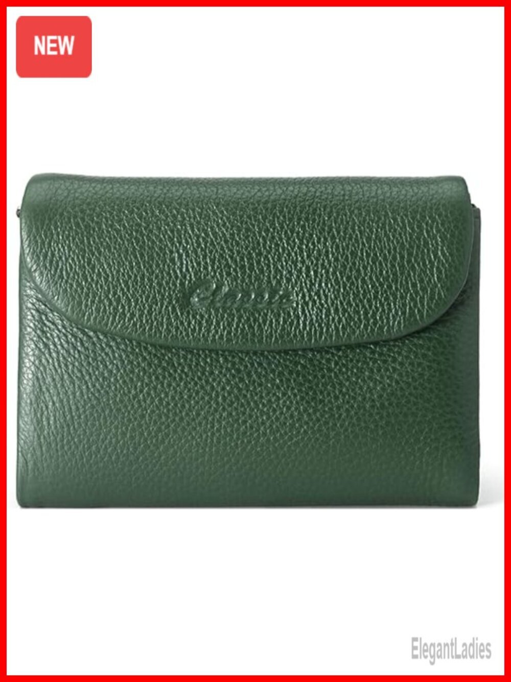 Genuine Leather Bifold Wallet with Magnetic Closure, Large Capacity Card Holder